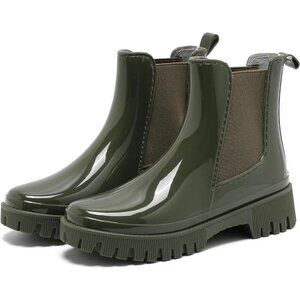 🆕 Green Rubber Rain Boots Women’s Waterproof PVC Ankle Booties Garden Work